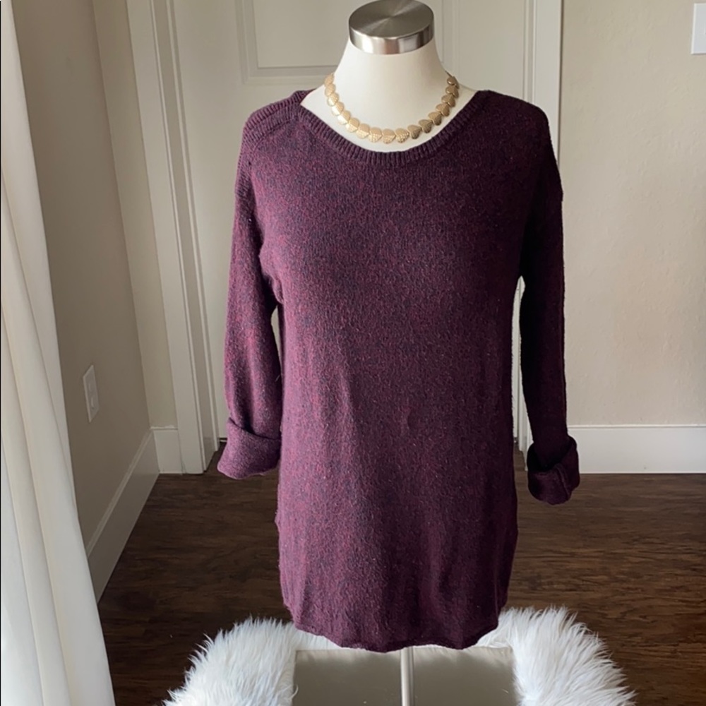 Maroon knit sweater. Super cozy!